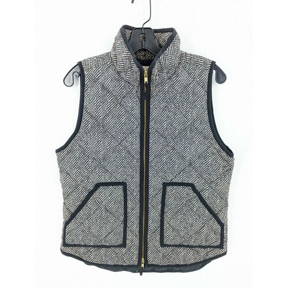 J. Crew Jackets & Blazers - Women's J. Crew Quilted Down Herringbone Puffer Vest, Black & White, Small